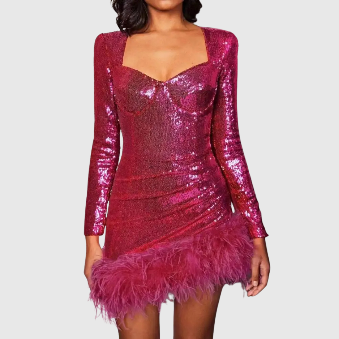 Fionelle | Feathered Mini Kleid