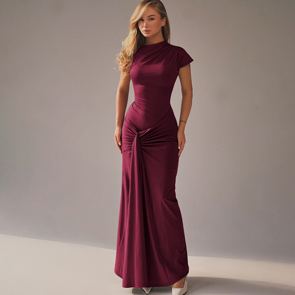 MIRIAM™ – Elegant Wrap Ruched Bodycon Formal Kleid