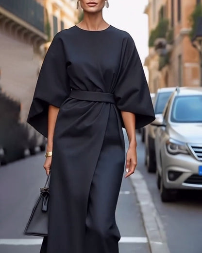 Celestine | Elegant Kleid with Lantern Sleeves and Belt