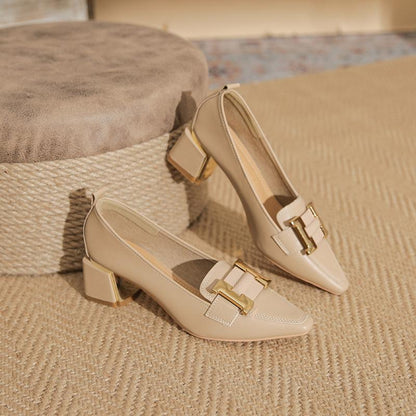 Destiny | Stylish Loafers with Block Heel – Elegant Pointed-Toe Schuhe for Office & Everyday Wear