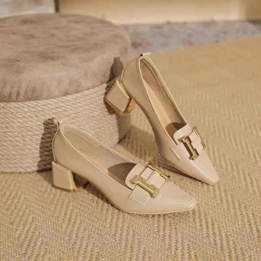 Destiny | Stylish Loafers with Block Heel – Elegant Pointed-Toe Schuhe for Office & Everyday Wear