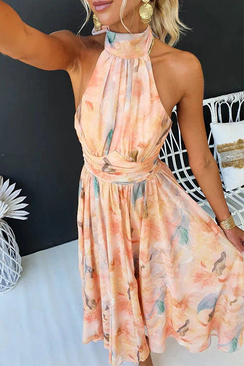 Sandra | Elegant Watercolour Maxi Kleid for Summer