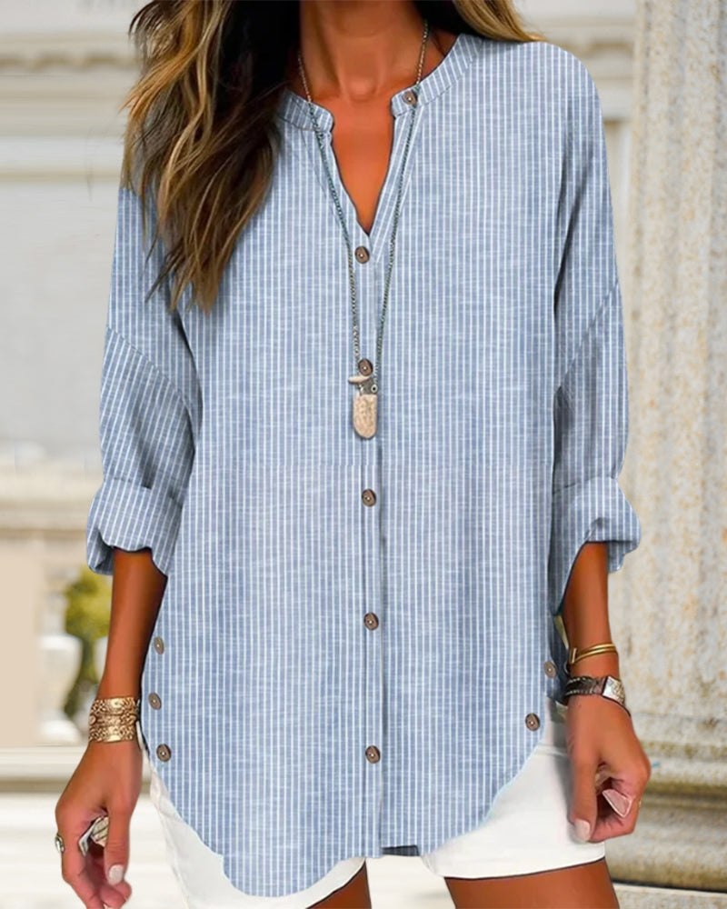 Betty | Stylish Loose Fit Long Sleeve Button-Up Bluse for Damen