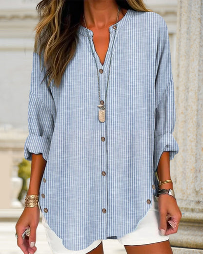 Betty | Stylish Loose Fit Long Sleeve Button-Up Bluse for Damen