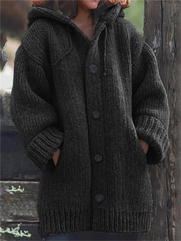 Esme | Damen Hooded Oversized Knit Cardigan