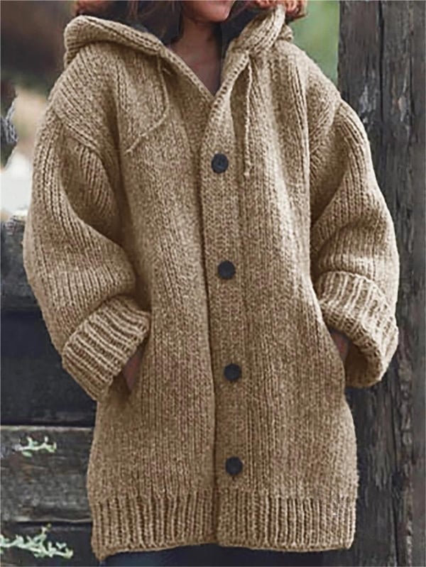 Esme | Damen Hooded Oversized Knit Cardigan