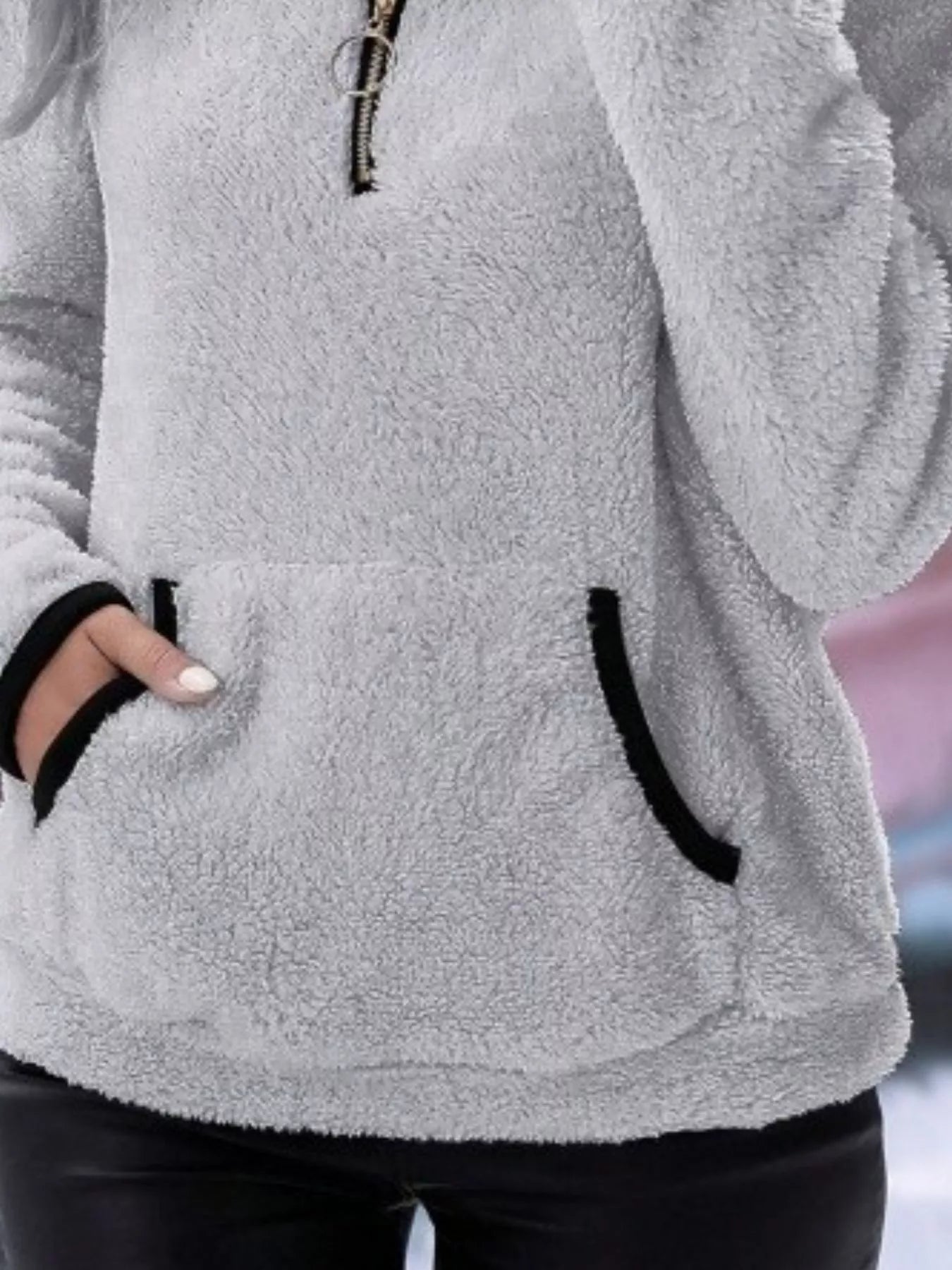 Helen | Damen Half-Zip Fleece Pullover Teddy Jumper