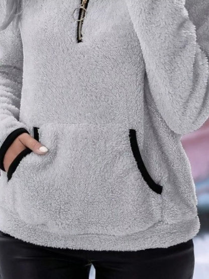 Helen | Damen Half-Zip Fleece Pullover Teddy Jumper