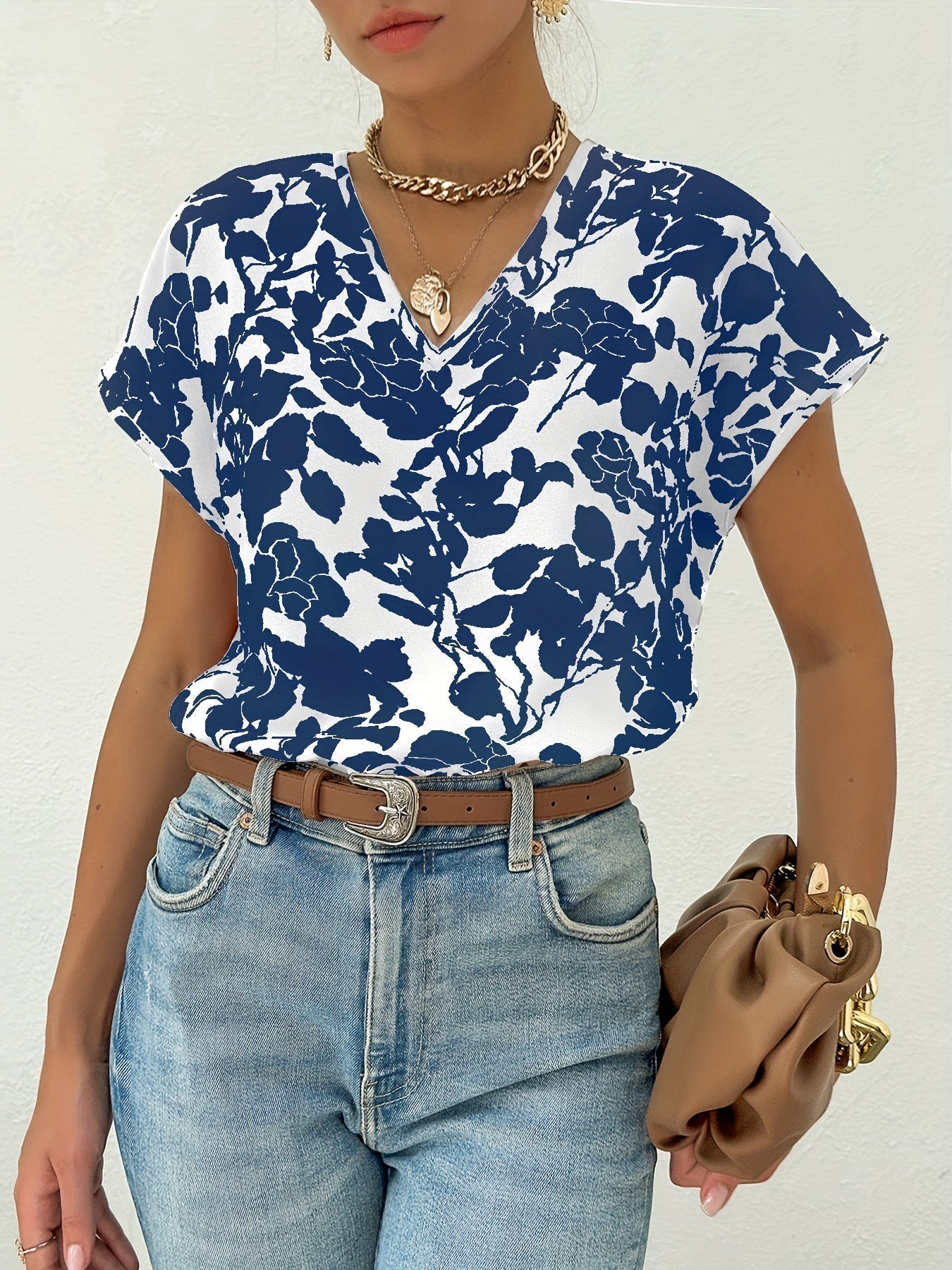 Ariel - Floral Print Summer Top for Damen