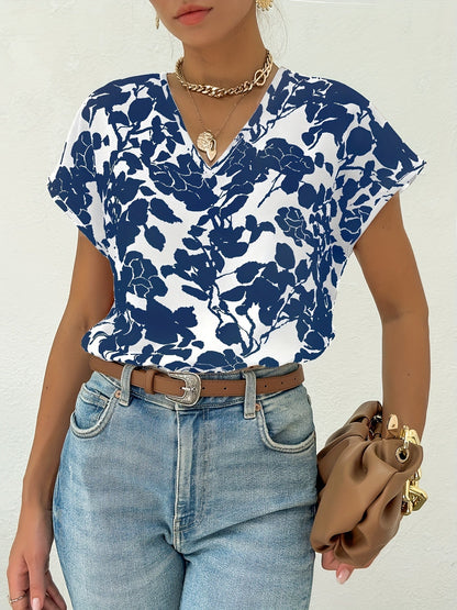 Ariel - Floral Print Summer Top for Damen
