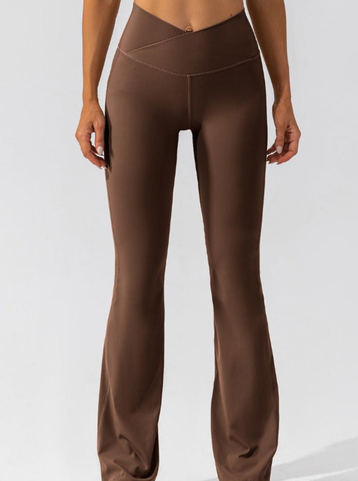 Elora - High-Waisted Flared Leggings with Crossover Waist