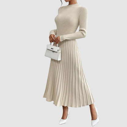Evelyn Grace | High-Neck Long-Sleeve Maxi Kleid