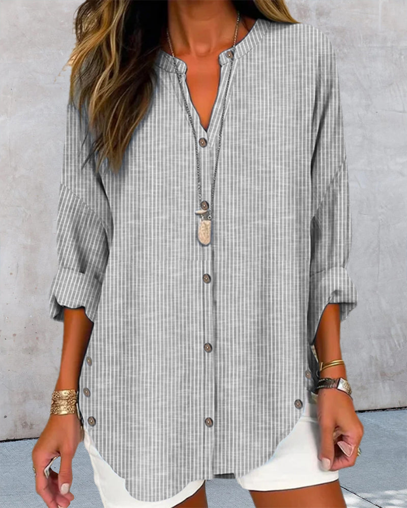 Betty | Stylish Loose Fit Long Sleeve Button-Up Bluse for Damen