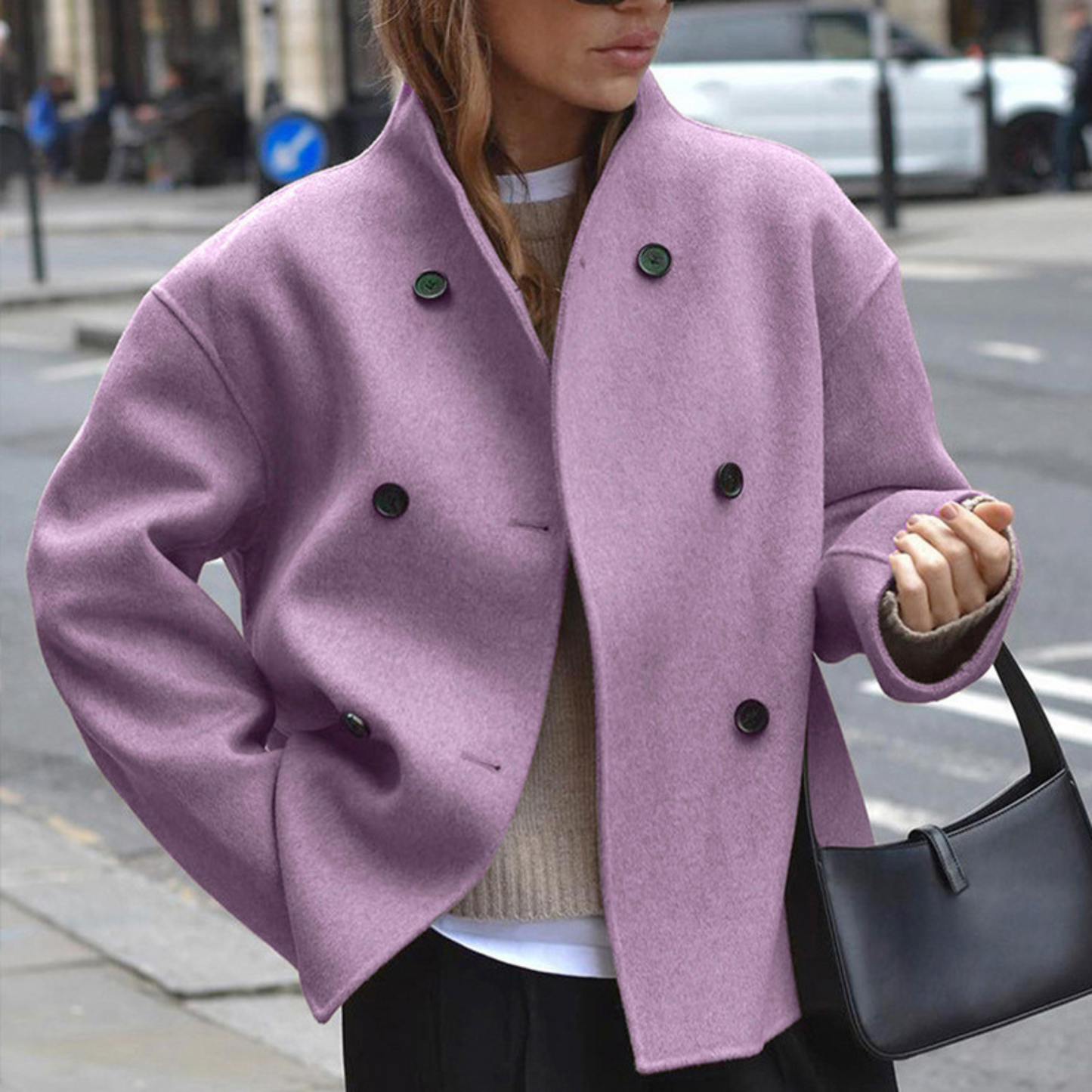 BINI™ - Cozy Long Sleeve Stand Collar Mantel