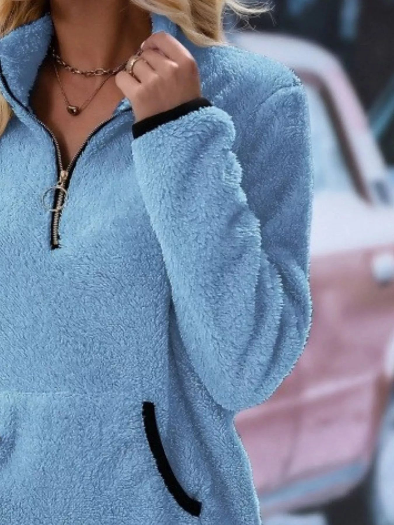 Helen | Damen Half-Zip Fleece Pullover Teddy Jumper