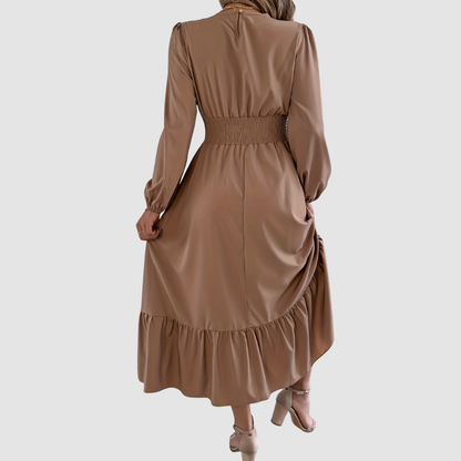 Isola Lane | Navy Ruffled Hem Midikleid