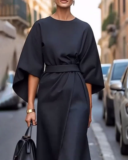 Celestine | Elegant Kleid with Lantern Sleeves and Belt