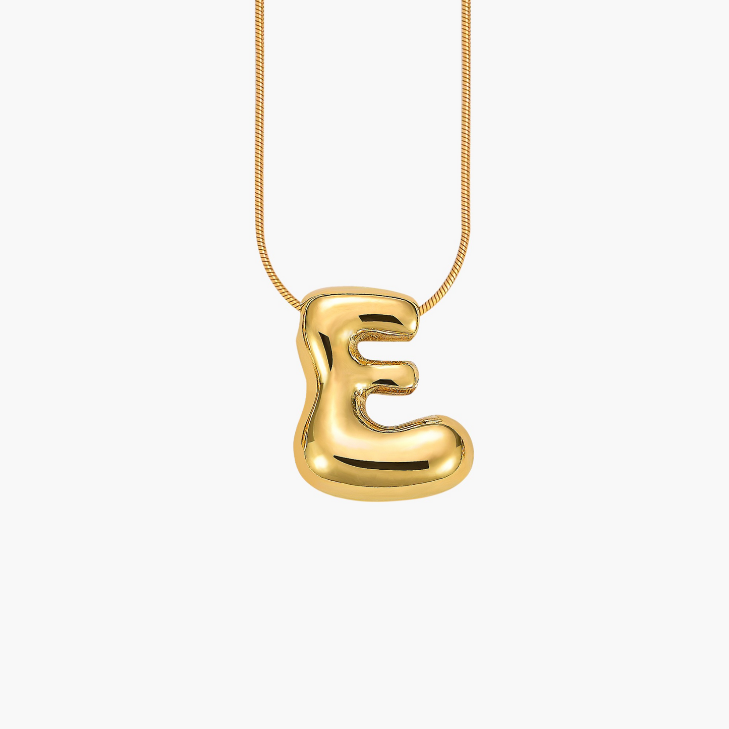 Golden Glow Bubble Letter Initial Halskette