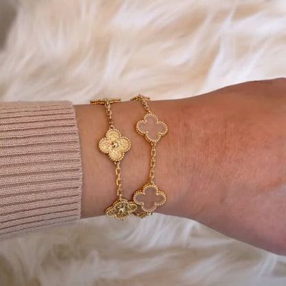 Klaver Gold Zirkonia