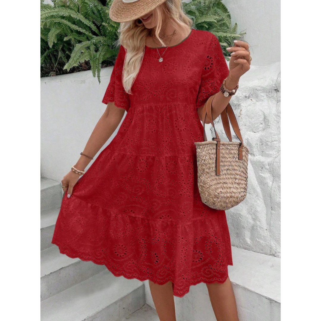 RAEMI™ – Elegant Round Neck Boho Summer Kleid