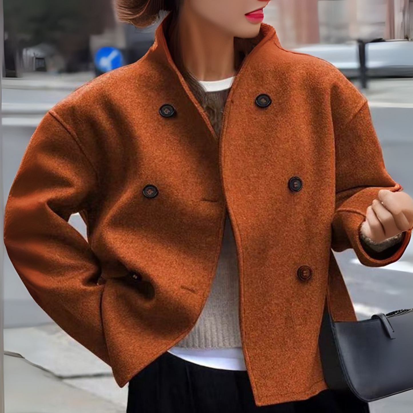 BINI™ - Cozy Long Sleeve Stand Collar Mantel