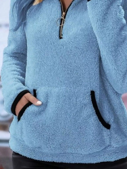Helen | Damen Half-Zip Fleece Pullover Teddy Jumper