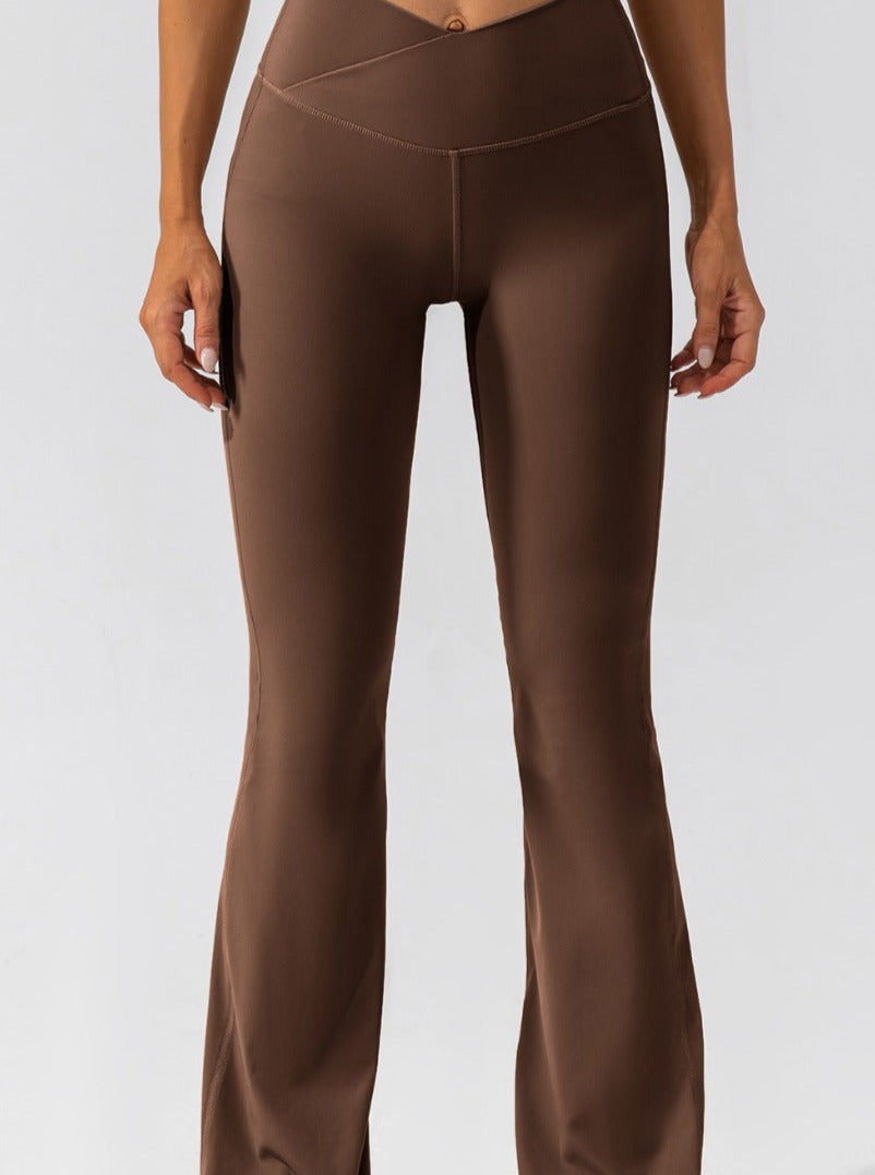 Elora - High-Waisted Flared Leggings with Crossover Waist