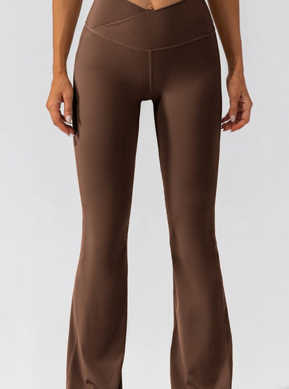 Elora - High-Waisted Flared Leggings with Crossover Waist