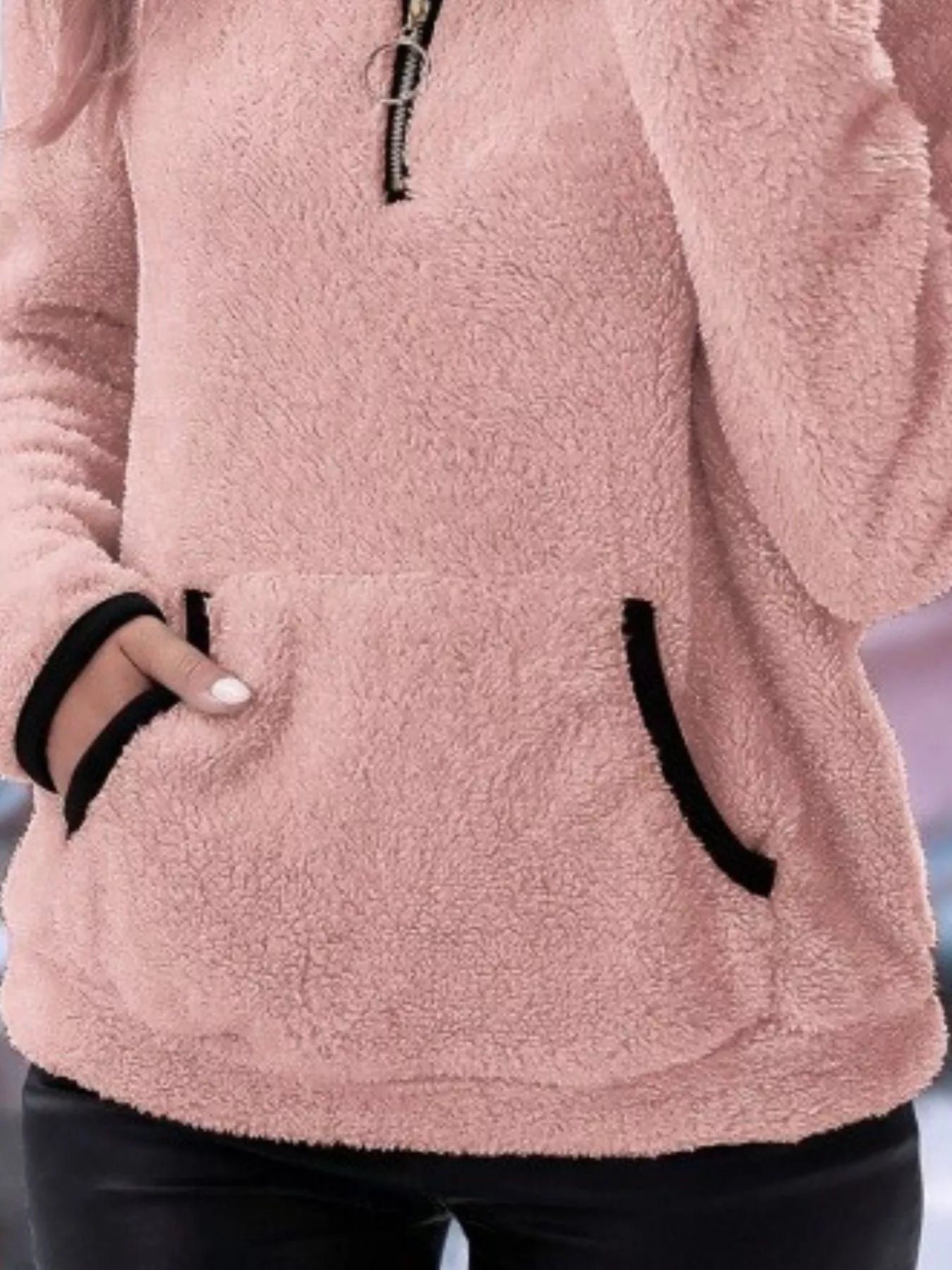 Helen | Damen Half-Zip Fleece Pullover Teddy Jumper