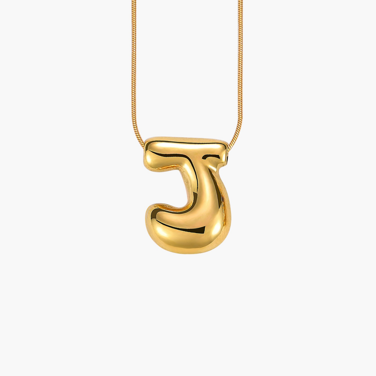 Golden Glow Bubble Letter Initial Halskette