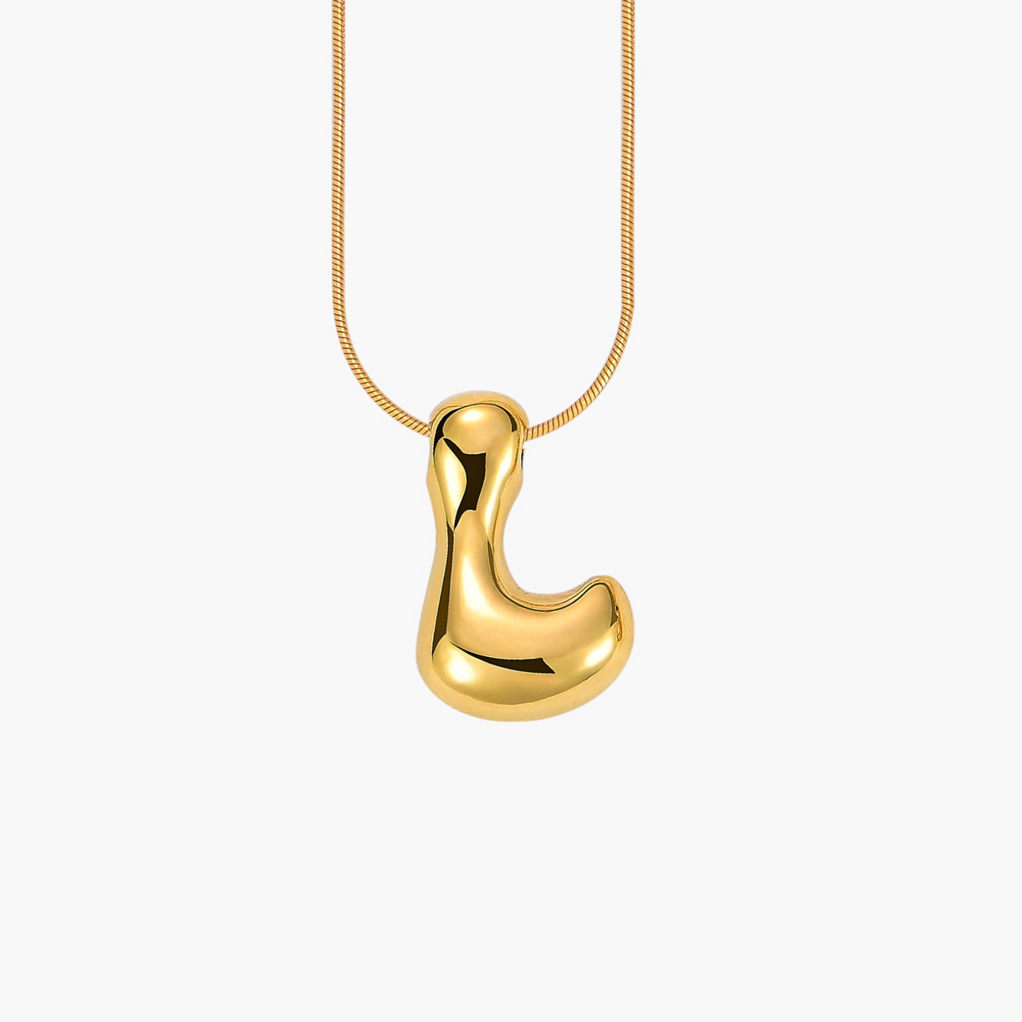 Golden Glow Bubble Letter Initial Halskette
