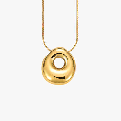 Golden Glow Bubble Letter Initial Halskette