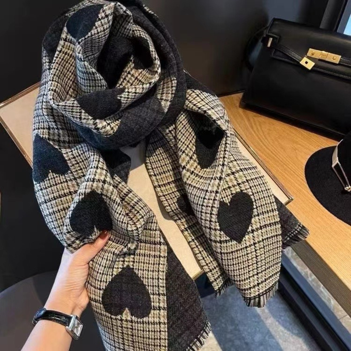 ZOLANI™ - Comfy Warm Plaid Double Side Tassel Scarf