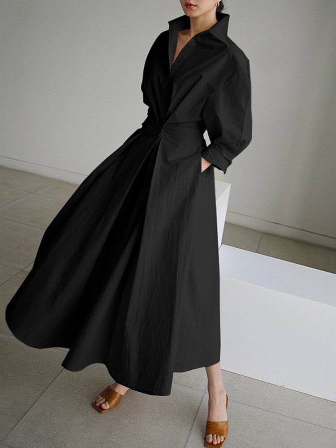 Mathilda | Elegant Shirt Kleid with Buttons