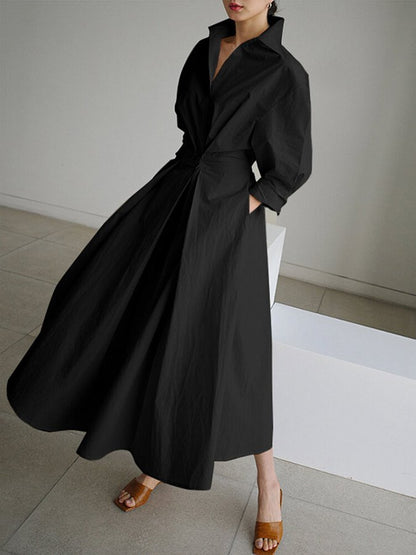 Mathilda | Elegant Shirt Kleid with Buttons
