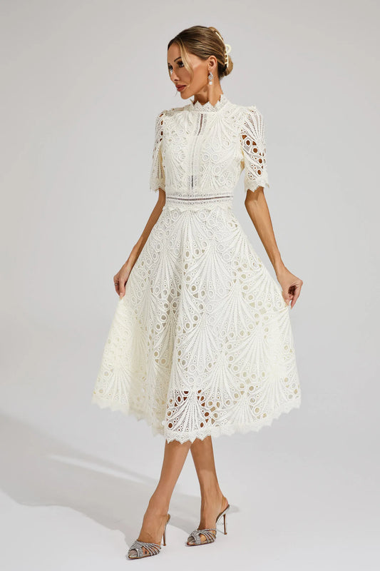 Lexi | Elegant Lace Midikleid for Damen