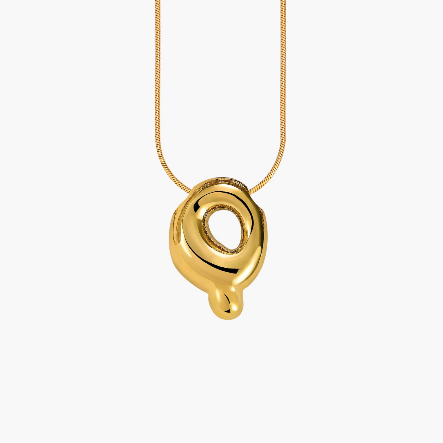 Golden Glow Bubble Letter Initial Halskette