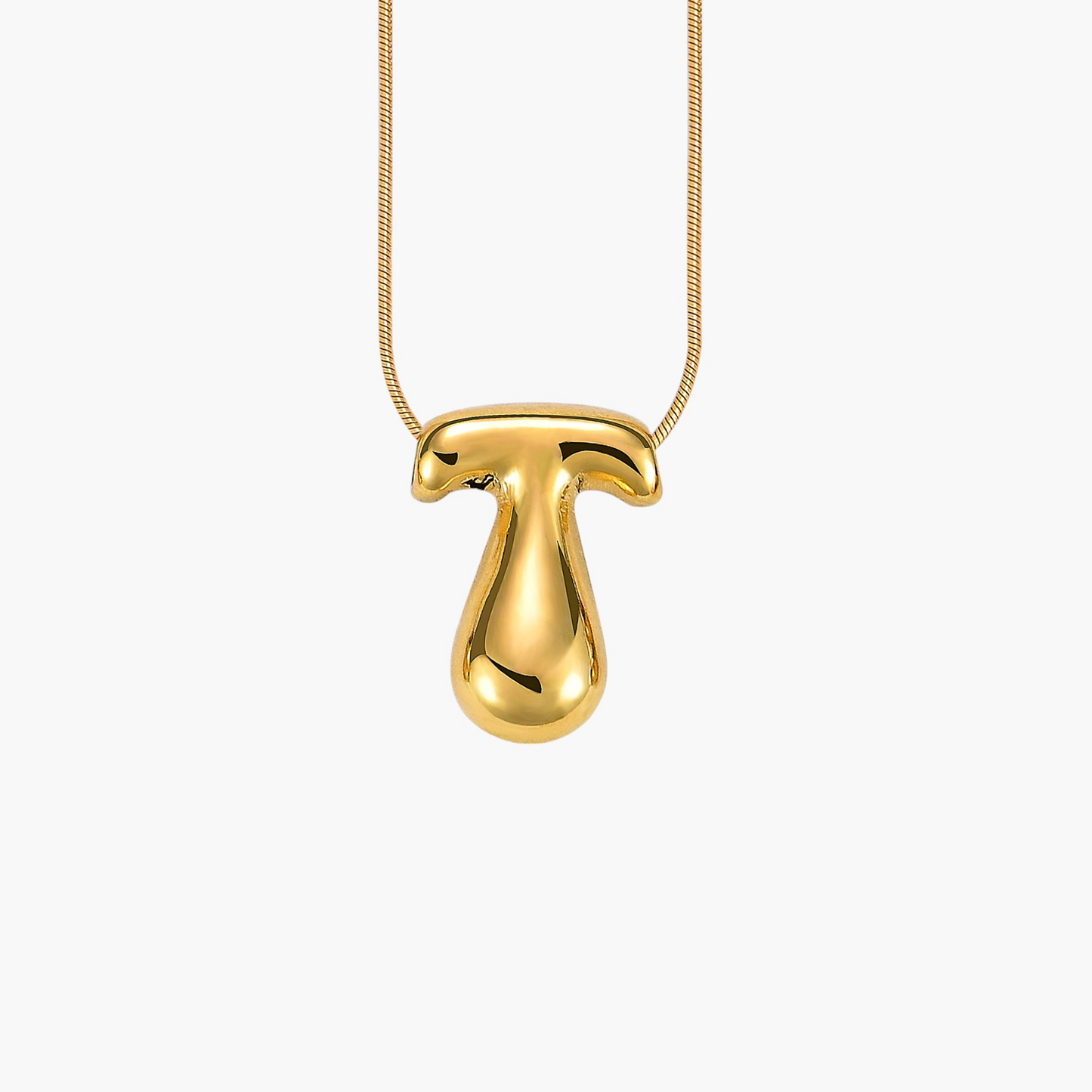 Golden Glow Bubble Letter Initial Halskette