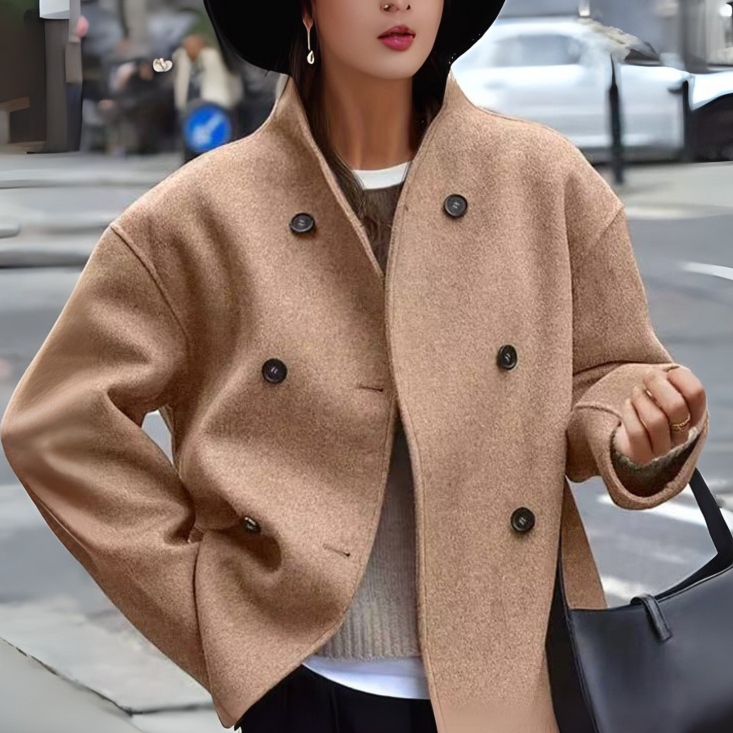 BINI™ - Cozy Long Sleeve Stand Collar Mantel