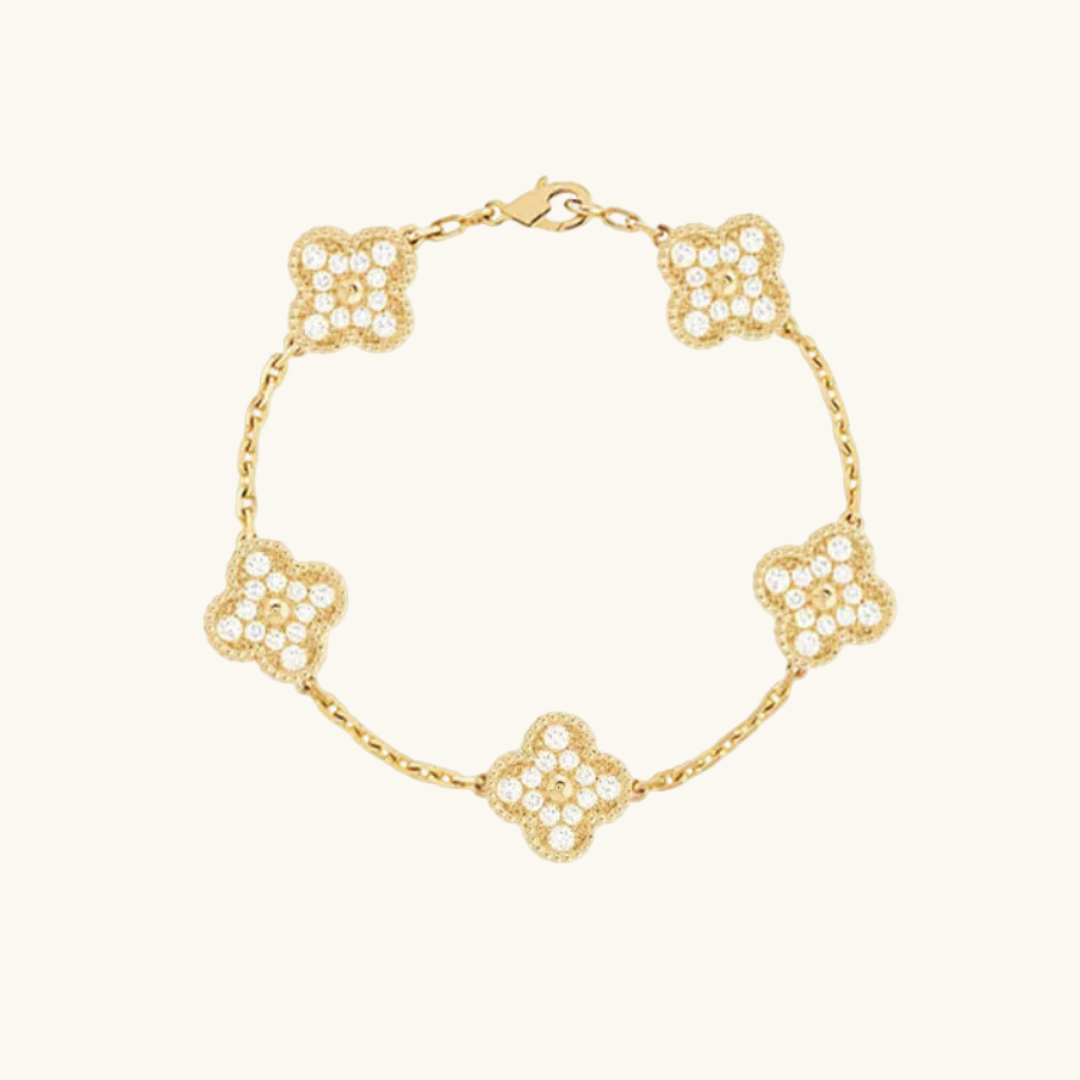 Klaver Gold Zirkonia