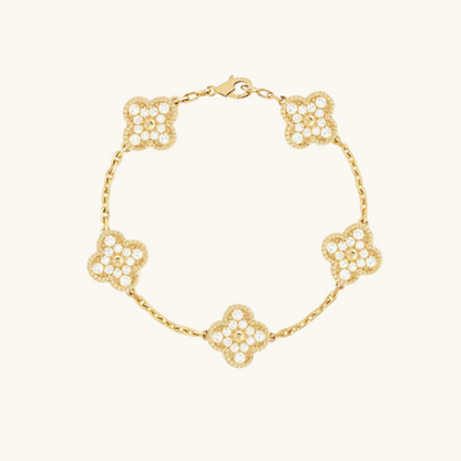 Klaver Gold Zirkonia