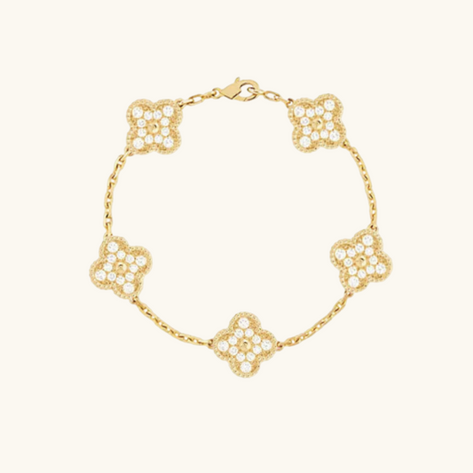 Klaver Gold Zirkonia