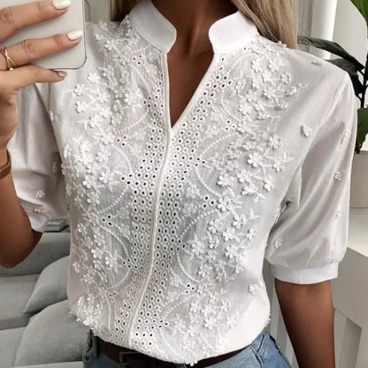 Charlotte - Lace Bluse Elegant Long Sleeve Damen’s Top