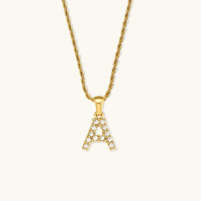 Elaria Letter Initial Diamant Halskette