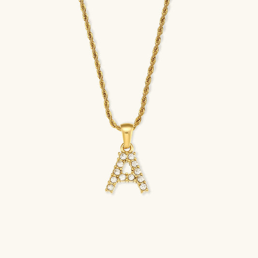 Elaria Letter Initial Diamant Halskette