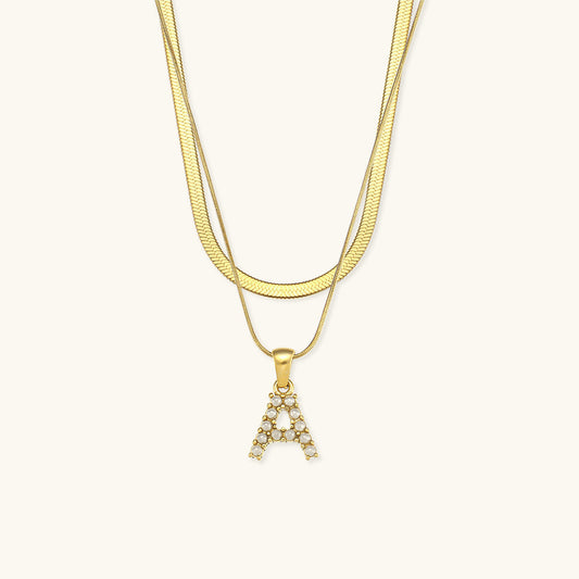 Lune gelaagde goldene Initialenkette
