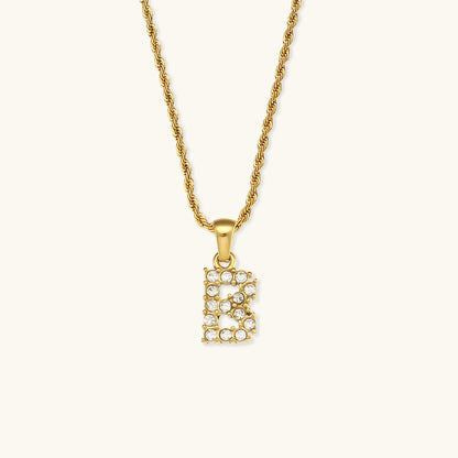 Elaria Letter Initial Diamant Halskette