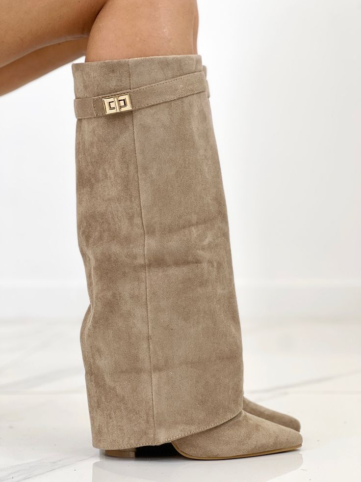 ARABELLA™ - Khaki Suede Stiefel