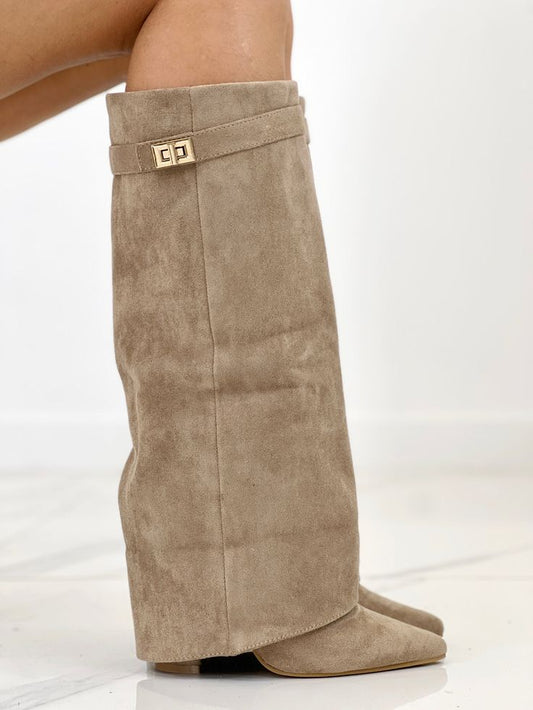 ARABELLA™ - Khaki Suede Stiefel