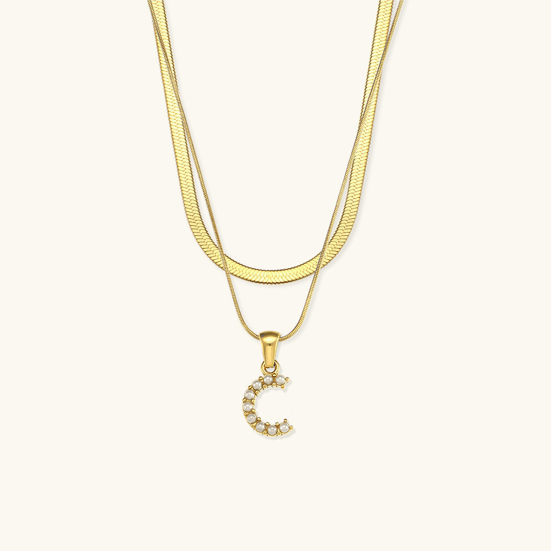 Lune gelaagde goldene Initialenkette